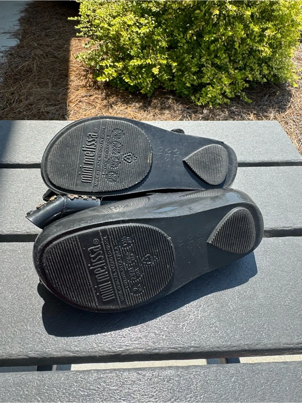 Mini Melissa Black with Gold Accents shoes